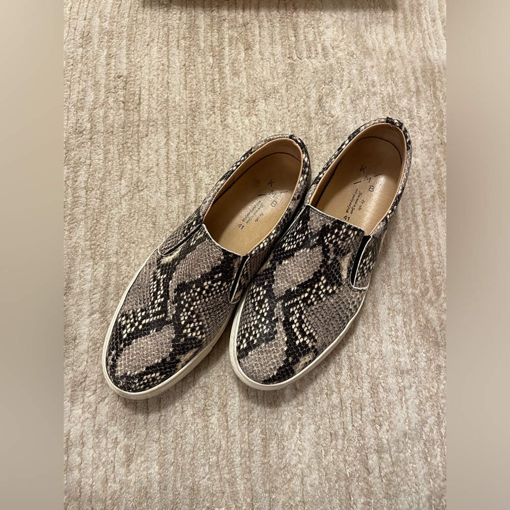 KMB Faux Snakeskin Slip-on Sneakers Size 41